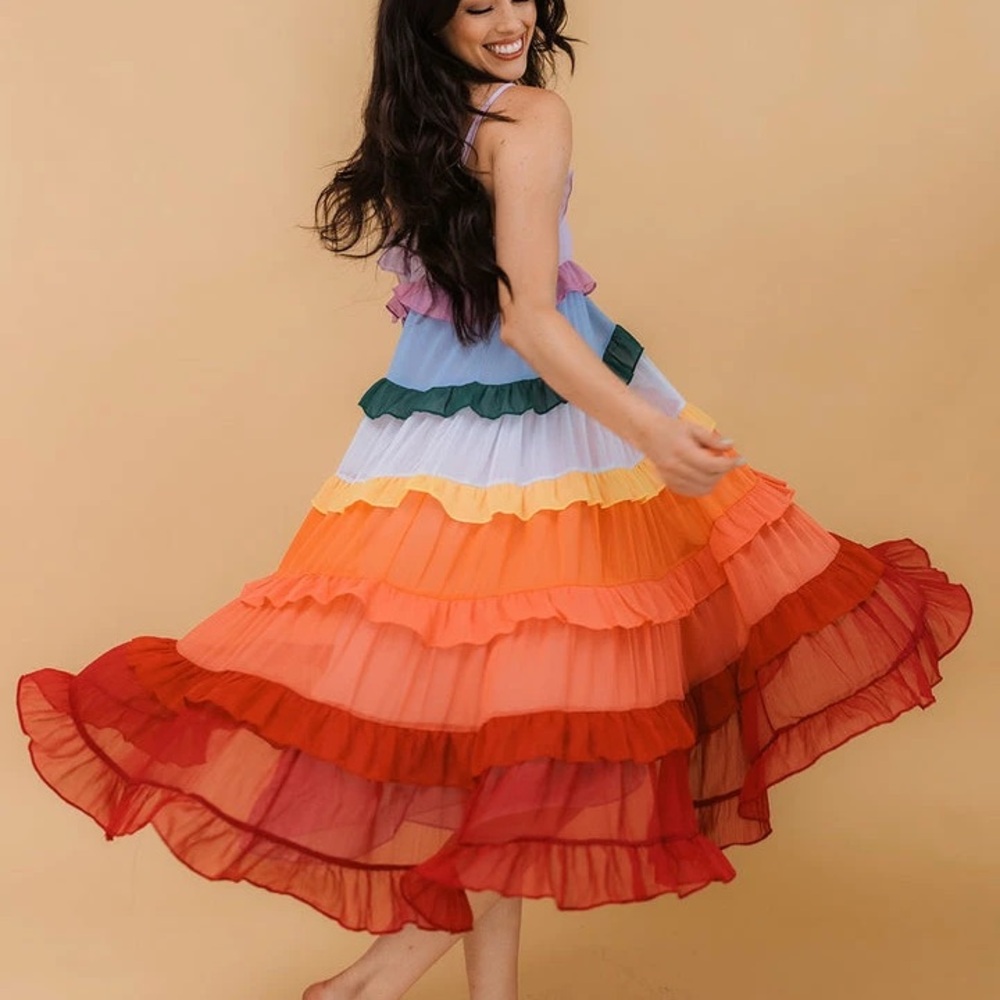Storia Multicolor Ruffle Dress
